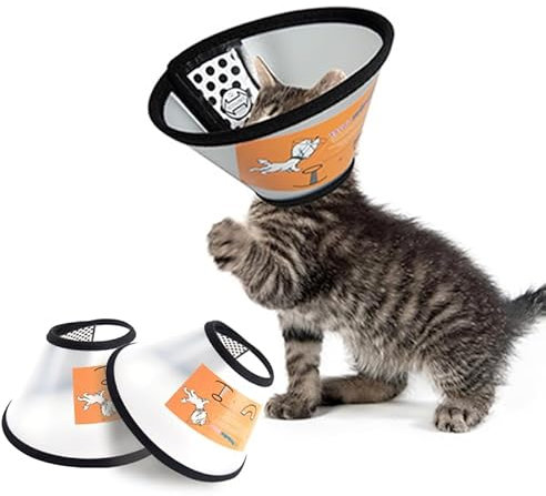 KASESSS 3 Stück Kegel Halskrause Hund Katze, Einstellbar Haustier Halskrause, Anti-Bite Halskrausen für Hunde Katze Klein Trichter Schutzkragen Hund Katze für Rehabilitation und Schönheit (15-18cm)