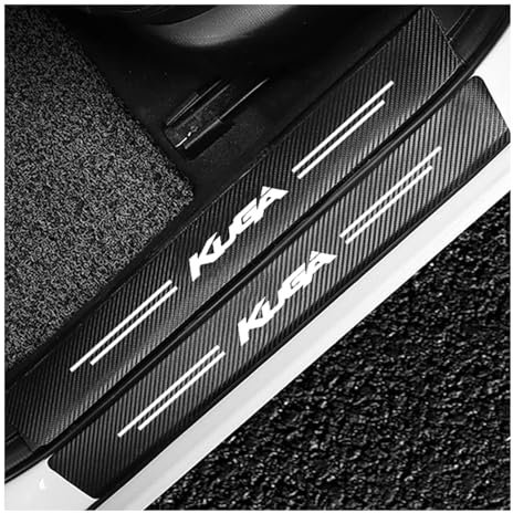 4pcs Car Outer Door Sill Protector Strips for Ford Kuga, Car Door Guard Strips Kick Plates Carbon Fiber Scuff Guard Auto Interior Stickers Accessories