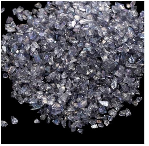Wisafory Crushed Glass Chips Unregelmäßiges Glaschips Glitter Ungebohrte Glasperlen Transparent Glas für Hochzeit Party Vasenfülle Hochzeiten Tischdekorationen Kunsthandwerke 100g Grau