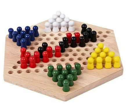 Jeu familial en bois à dames chinoises pour 6 joueurs 22,9 cm