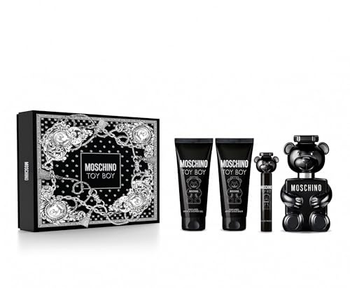Moschino Toy Boy EAU de Parfum 100ml Geschenkset 2024 (Enthält EDP, Duschgel, After Shave Balsam und 10ml Reisespray)