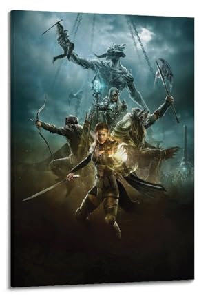 MUYAXCZEA Poster The Elder Scrolls, Videospiel-Poster, dekorative Malerei, Leinwand, Wandposter und Kunstdruck, moderne Familienschlafzimmer-Dekoration, Poster, 50 x 75 cm