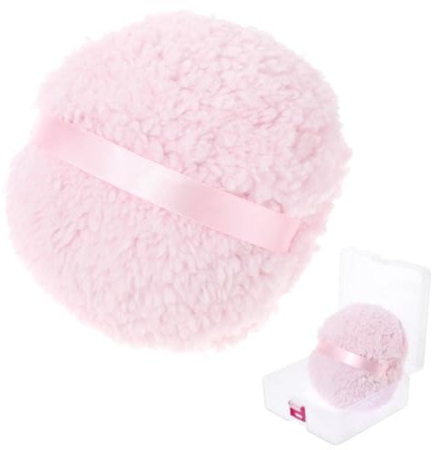Body Powder Puff, 6 Inch Large Powder Puff with Storage Container Pink Soft Dust Puffs for Women Bodies