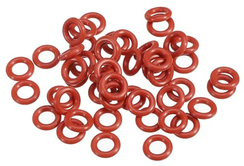 PATIKIL Joint Torique en Silicone 9mm OD 5mm ID 2mm Largeur, 100Pcs Métrique VMQ Joint d'Étanchéité de Remplacement pour la Réparation des Vannes de Compresseur de Plomberie, Rouge