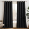 PONY DANCE Tende Termiche Isolanti per Interni Moderne Tenda Nera Oscurante Camera da Letto Curtains per Soggiorno Finestre con Anelli 2 Pezzi L 140 x A 350 cm