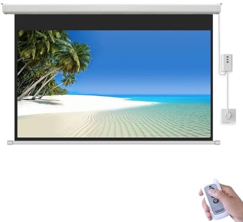 Motorized Projector Screen 50/60/72,16:9 4K HD Electric Projector Screen Wall Mounted Ceiling Movie Screen For Indoor Outdoor Cinema(50in/131cm)
