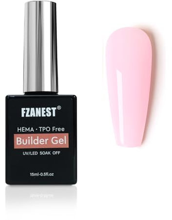 FZANEST Builder Gel Hema Free Baby Pink Clear Hard Gel for Nails Thickening Strengthener Extension Apex LED Nail Lamp Cured