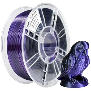 iBOSS Seide zweifarbig lila schwarz Plus, 1kg 3D-Drucker High-Speed PLA PRO Filament 1,75 mm +/- -0,02 mm, geeignet für die meisten FDM-Drucker, PLA+ 3D-Filament (Seide lila schwarz)