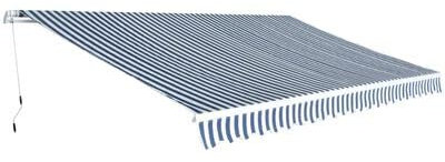 Gelenkarmmarkise 500 cm Blau/Weiß