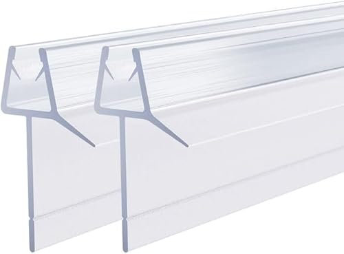 2x100cm Duschdichtung Transparent, Dichtung Transparent für 5-8mm Glastür Duschwand Badewanne Duschkabine Wasserabweiser Schwallschutz Duschdichtungen für Duschtüren