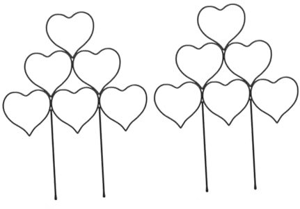 Sharplace 2X Pflanzenspalier Gartenspalier Deko Herzform Metall für Kletterpflanzen Pflanzenstütze für Clematis Topfpflanzen Efeu, Schwarz