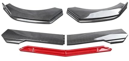 Frontstoßstange Für Für Clio 4 5 RS GT 1993–2021 Mit Spoilerlippe Karosserie-Kit Splitter-Schürze Diffusor-Schutz POMPOMPUR(Carbon Fiber and Red)