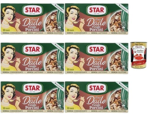 Italian Gourmet Bundle Steinpilz Brühe Würfel 6x 100g + Italian Gourmet Polpa – Pilz Brühe, Bouillon Würfel, Würzmischung für Risotto, Pasta, Suppen & Saucen