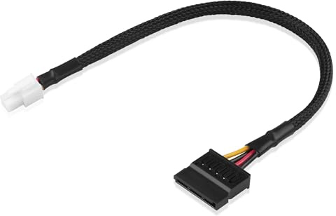 ELFJMZP ATX 4 Pin zu SATA Power Adapter Kabel für Q77 Q75 E450 E350 D510 Motherboard, 18AWG Braided Sleeves, Kompatibel mit HDD SSD Liquid CPU Kühler 33cm/12-in