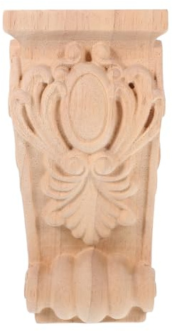 HOUDERCO Applique Bois Sculpté Console Murale et Moulures D’Angle Décoratives, 10X18X5,5 CM, Support pour Décoration Murale et Mobilier Intérieur