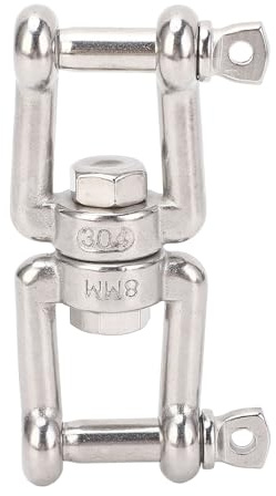 XGOUGUAAU Manille pivotante à Double extrémité en Acier Inoxydable, Manille pivotante Double pour Bateau, connecteur en Forme de Huit avec Finition polie, destiné à Un Usage Marin sur Les (8mm)