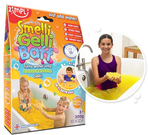 ZIMPLI - Smelli Gelli Baff Tutti Frutti, 1 Bath or 6 Play Uses, Great Fun & Easily wipes up, Children's Birthday Gift, Water Toy for children 4 5 6 7 8 9