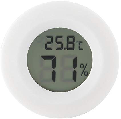 LCD Digitale Termometro Igrometro Giro Animale Domestico Elettronico Umidità Temperatura Metro Termo-Igrometro per Rettile Incubatori Box Allevamento Stazione Metereologica Serra Seminterrato(White)