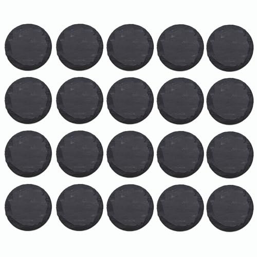 Novaliv 20x Schiefer Untersetzer I 10 cm I rund I Glasuntersetzer Ralette Pfännchen für Grill Pfannenuntersetzer Ralette Box Shisha ablage