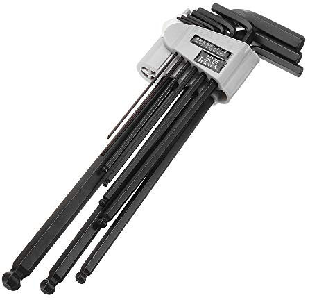 TuToy Jerxun 9Pcs 1.5-10Mm Cr-V Ball Head Allen Wrench Set Multi-Function Inner Hexagon Spanner Allen Key