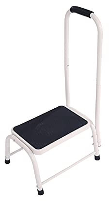 Oypla Single Caravan Step Stool Steel Non Slip Rubber Tread Safety with Handle