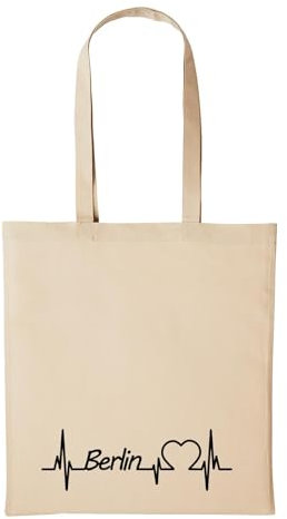 Huuraa Baumwollbeutel Berlin Geschenk Einkaufstasche Natural 10 Liter Baumwolle Berlin Accessoire