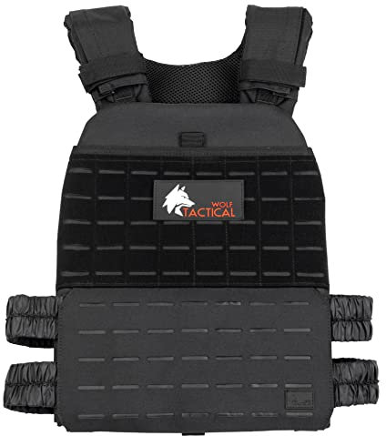 WOLF TACTICAL Adjustable Weighted Vest – WODs, Strength and Endurance Training, Fitness Workouts, Running