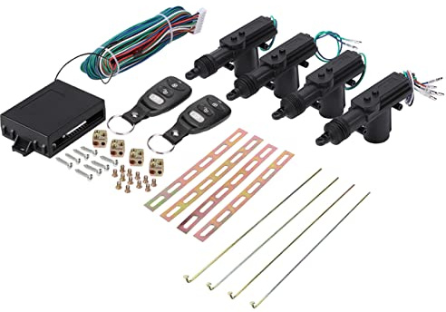 Universal Car Central Remote Control Locking Kit, Car 4 Door Lock System Auto Locking Keyless Entry Kit, Car Door Security Auto Locking Opening Alarm Kit with 2 Remote Control