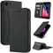 S. Dawezo Handyhülle für Handyhülle für iPhone SE 2022/iPhone SE 2020 Hülle, iPhone 8/iPhone 7 Hülle Premium Leder Magnetische Klapphülle Kartenfach Stoßfeste schutzhülle Flip Case Cover-Schwarz
