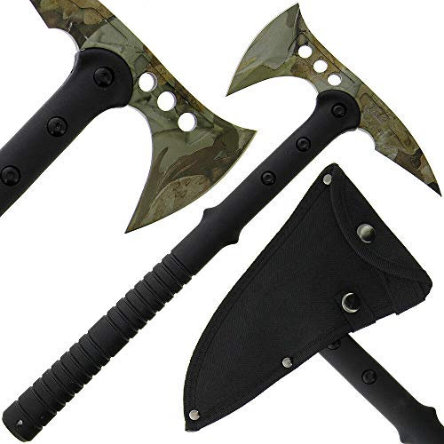 G8DS® Wurfaxt Axt Beil AXT Schwarz Tomahawk inkl. Kopftasche (grün, 1)