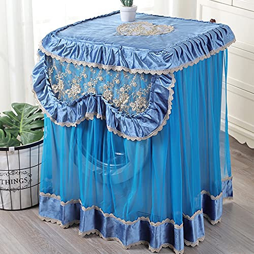 HIOD Cubierta de Encaje para Lavadora Protector de Lavadora y Secadora para Carga Superior Interior y Máquina de Carga Frontal,Blue