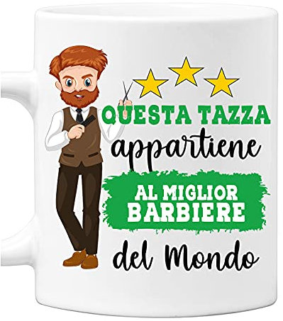 Colorfamily Tazza Barbiere Mestieri divertenti Questa tazza appartiene al migliore al mondo Idea regalo