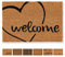 Carpido Fußmatte Kokos Welcome Herz Design – Sauberlauf 40x60 cm – Türmatte Innen Bereich – antibakterielle Kokosmatte – natürliches Material