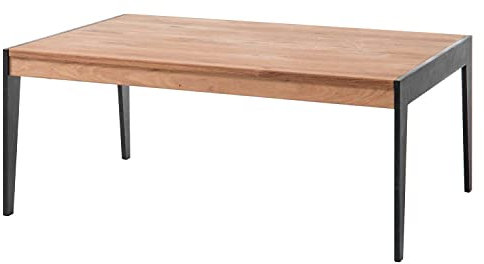 Couchtisch - Asteiche massiv - Schwarz - Metall - 102 x 73 cm