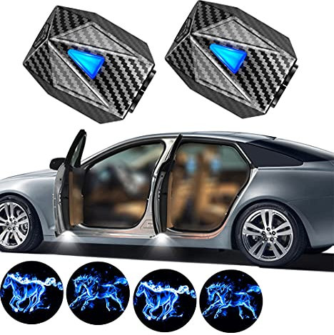 NewL 2x Custom Dynamic Logo Wireless Led Projector Car Door Step Courtesy Welcome Lights Puddle Ghost Shadow LED Lights