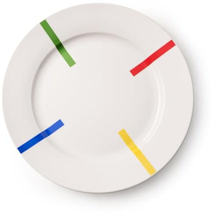 UNITED COLORS OF BENETTON. Set 12pc vajilla Porcelana (4pcs Plato Llano + 4pcs Plato Hondo + 4pcs Plato destre)