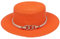 VPbao Panama Elégant Femme Chapeau Melon en Paille Anti Soleil avec Boucle Mariage Cérémonie Soirée Orange