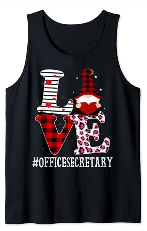 Büro Sekretär Liebe Frauen Leopard Wertschätzung Valentine Tank Top