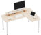 EUREKA ERGONOMIC L Shaped Desk 155x110cm Corner Computer Desk with Monitor Shelf and LED Strip Large Home Office Desk Gaming Desk w Mouse Pad