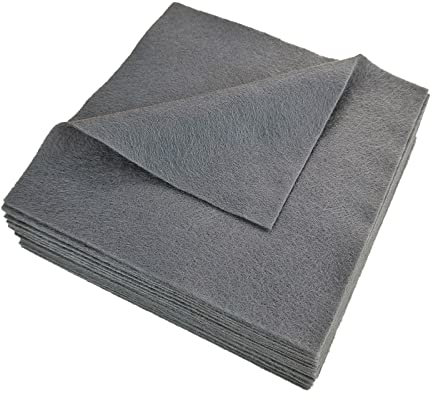 Jtnohx Weicher Filzstoff, Flexibler Bastelfilz, Filzplatten zum Basteln, 1,4mm dickes 15x15cm Farbig Filz für Nähprojekte und Diy (Grau)