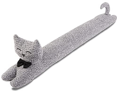 SANFERGE Robuster Zugluftstopper für die Tür, 86,4 cm, 1,4 kg, dekorativer schalldichter Tür-Zugluftblocker, energiesparender Zugluftschutz, Katze