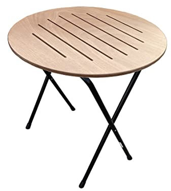 CASTELMERLINO Tisch Silvia Klapptisch, Metall, Okume Naturale, Rotondo