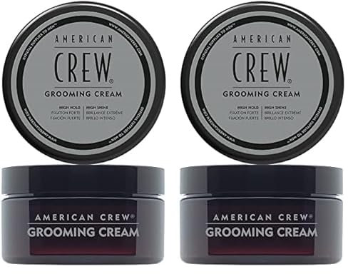 AMERICAN CREW – Grooming Cream, 85 g, Stylingcreme für Männer, Haarprodukt mit sehr starkem Halt, Stylingprodukt für optimale Formbarkeit, Glätte & sehr viel Glanz (Packung mit 2)