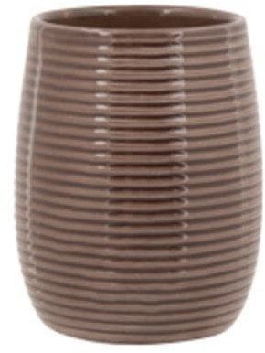FabFinds Indoor Planter Indoor Decorative Flower Plant Pots (10cm, Brown Ribbed)