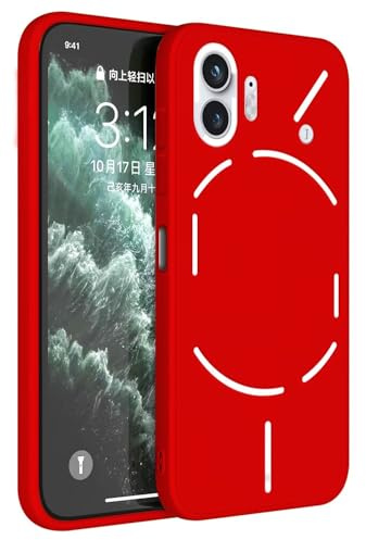 Topme Funda para NothingPhone (2) / NothingPhone 2 (6.7 Inches) Carcasa Caja Case Estuche, Funda Protectora de Piel de Silicona TPU - Rojo Chino