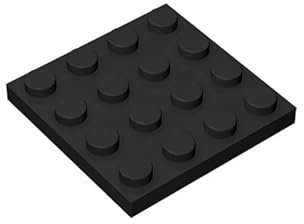 Classic Building Plate 4x4,200 Piece, Compatible with Lego Parts and Pieces 3031, Creative Play Set - 100% Compatible with All Major Brick Brands(Colour:Black)