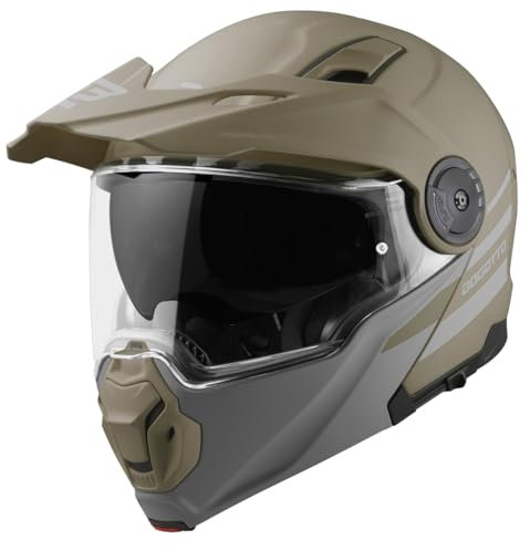 Bogotto FG-102 Duo Fiberglas Klapphelm, braun matt, 2XL