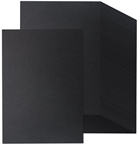 200 x Tonpapier Schwarz A4 120g, Schwarzes Bastelpapier zum Basteln & Malen & Drucken
