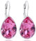 Nobel Schmuck Ohrringe kurze Ohrhänger Rosé Swarovski Kristall 925 Sterling Silber Tropfenschliff Silberschmuck Damen Ohrringe