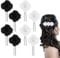 8 PCS White Black Rose Flower Hair Clips U Shape Floral Bobby Pins,Vintage Rose Hair Accessories for Women Girls Party Beach Wedding(White+Black)
